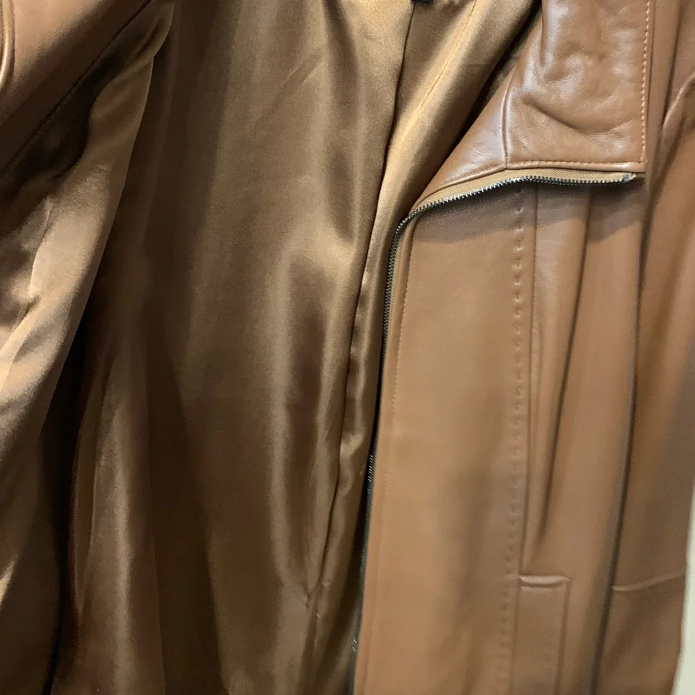 ☀️Brown Leather Coat☀️ NWT - Picture 10 of 11